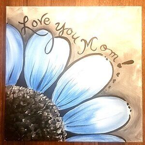 Love You Mom Original Acrylic Painting on Wrapped Canvas Mother's Day Gift